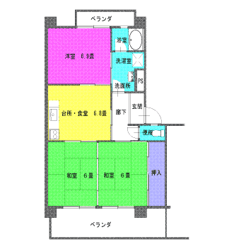 ハイツエクセルI番館間取り図