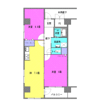 ハイツエクセルV番館間取り図